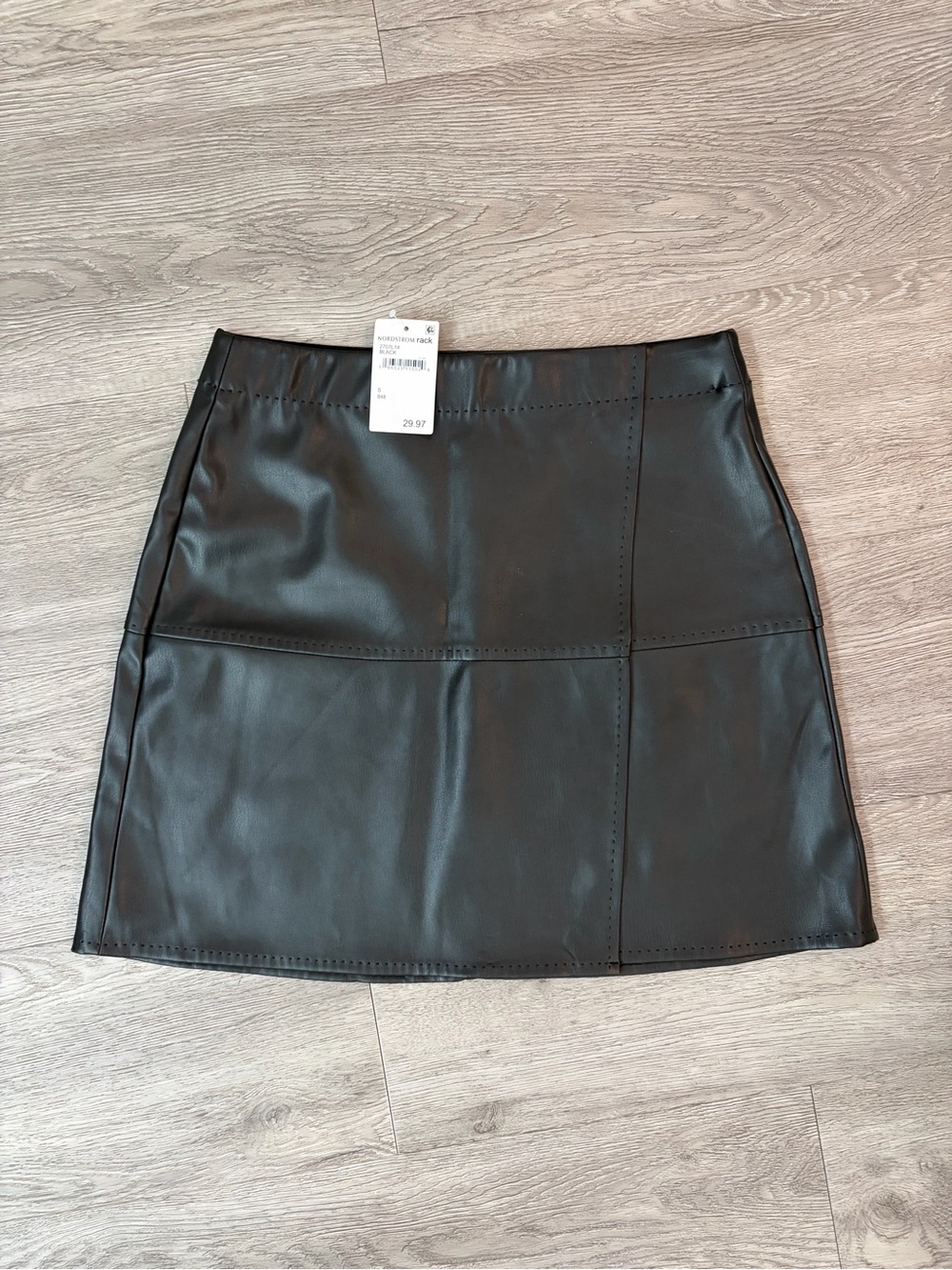 NWT Max Studio Black Faux Leather Mini Skirt size small